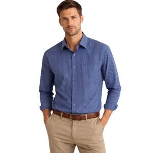 Equipment Silk Men’s Blue & Black Button Down Shirt Size Medium